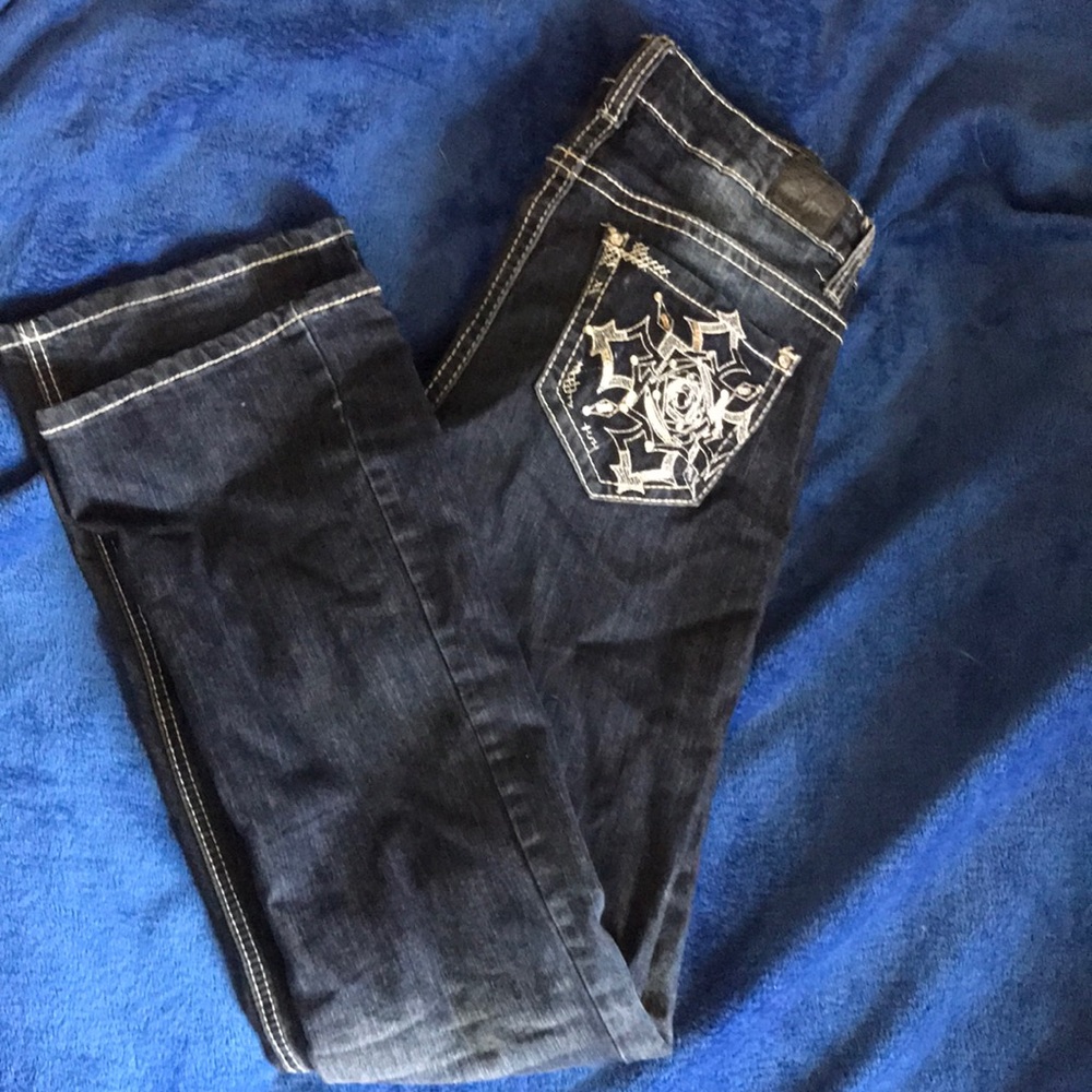 Dark blue jeans